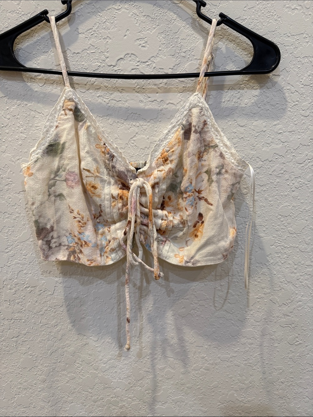 Floral Tie-Front Cropped Cami